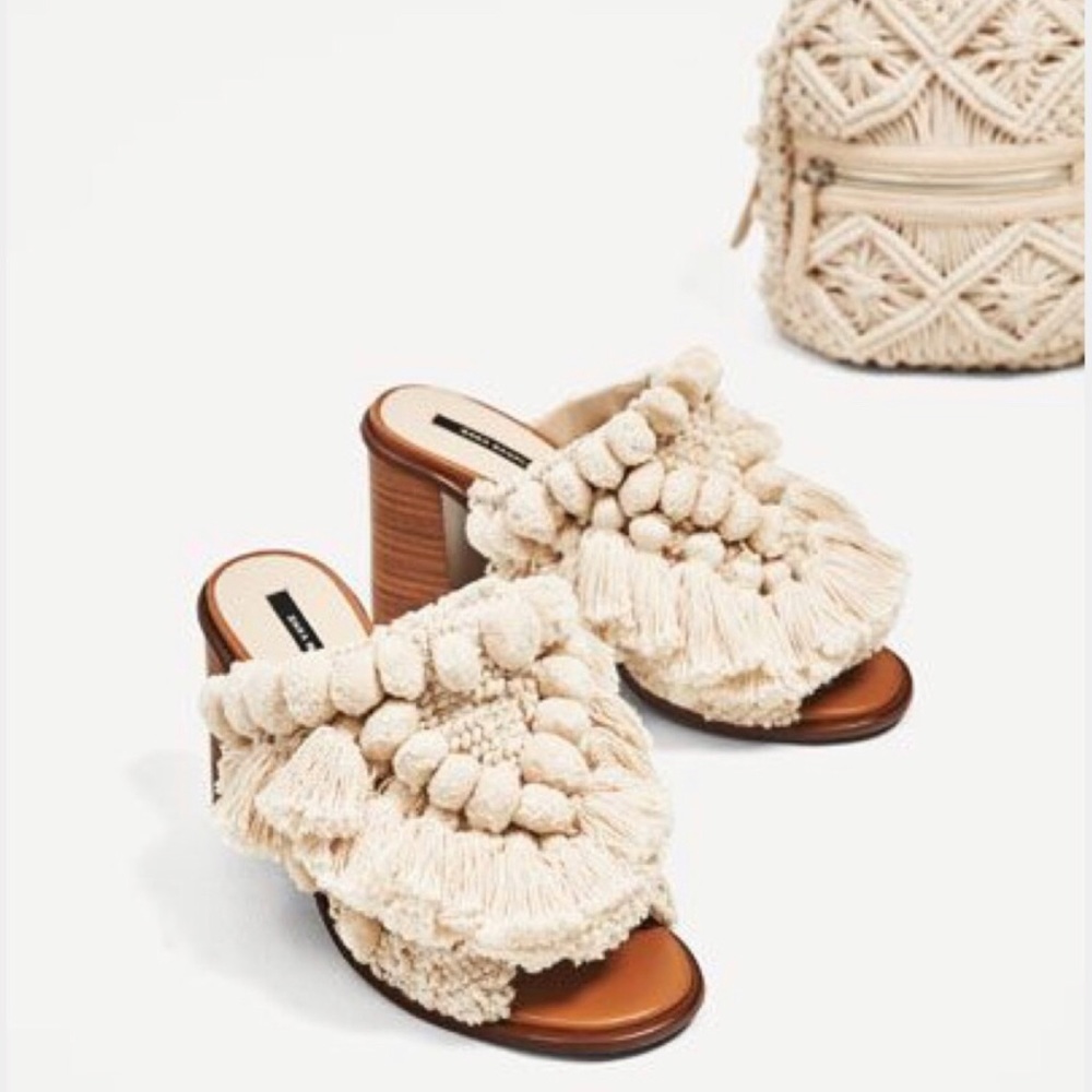 NOT FOR SALE. Zara PomPom Mules